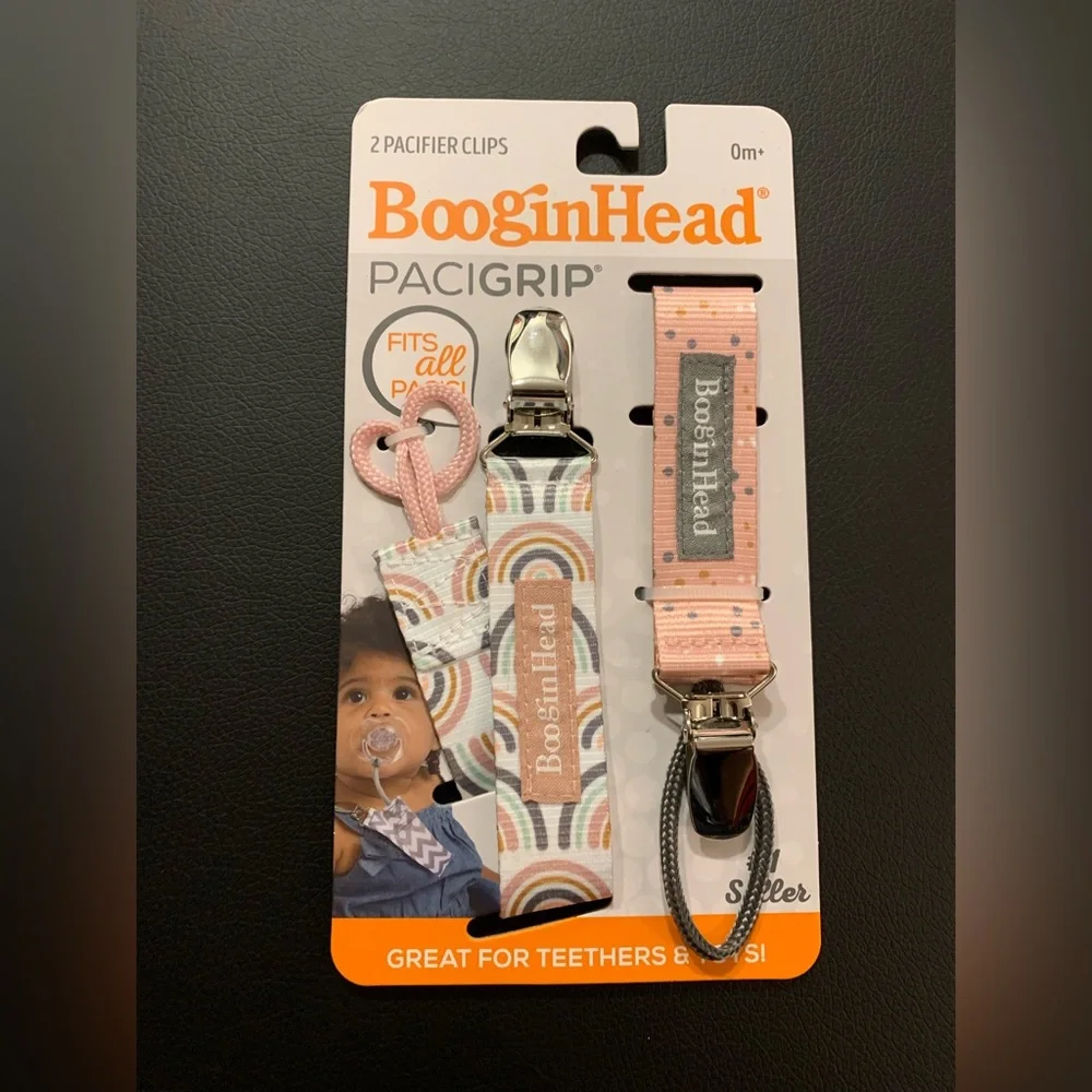 BooginHead Pacifier Clip Baby Pacifier Holder PaciGrip 2-Pack